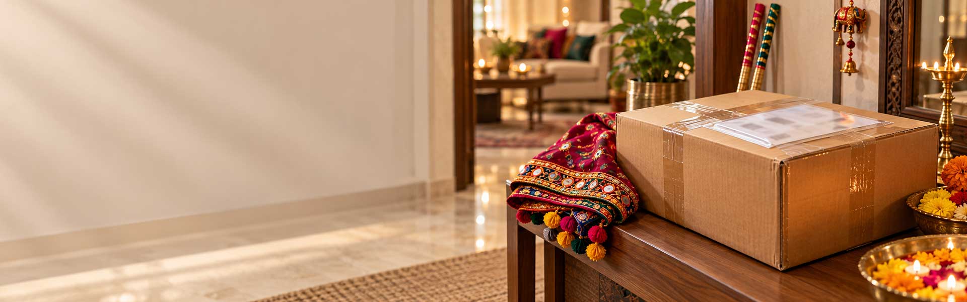 Navratri clothes and gifts packed for international delivery