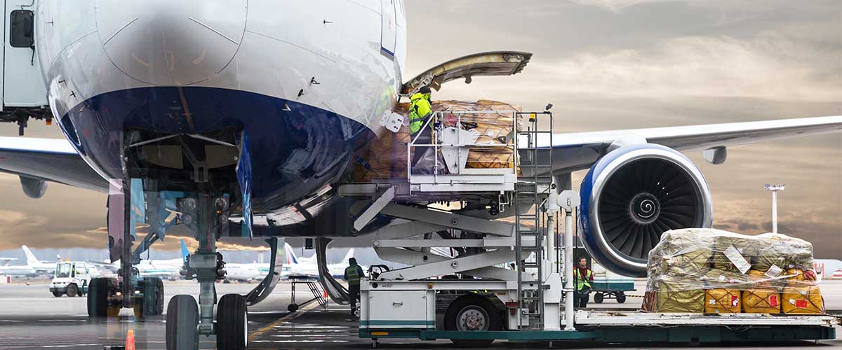 Air Cargo Loaded in Airplane