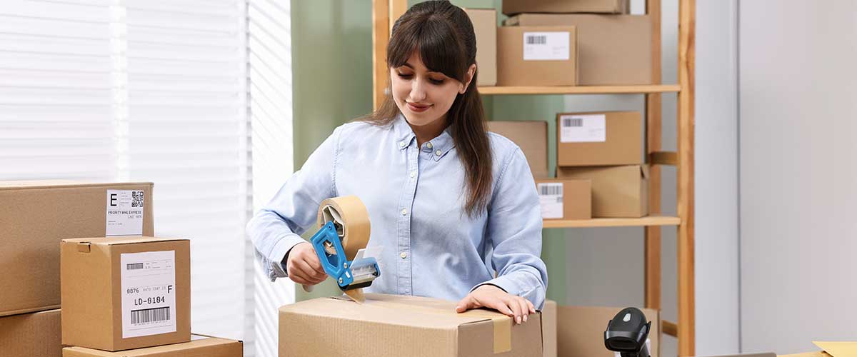 Lady Packing Courier