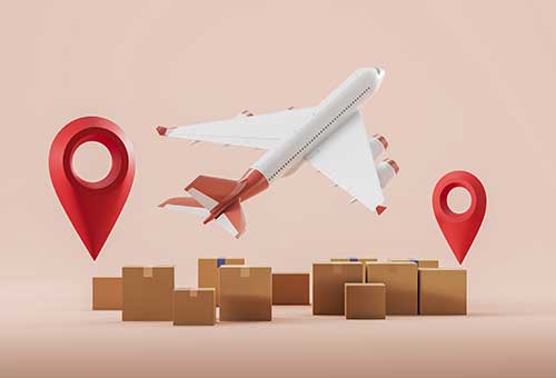 Airplane | Courier Boxes | Location Pin