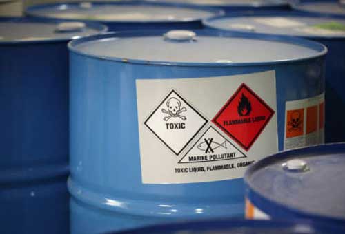 Toxic liquid container transport